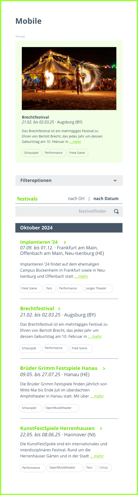 24 NAC festivals screenshot mobile