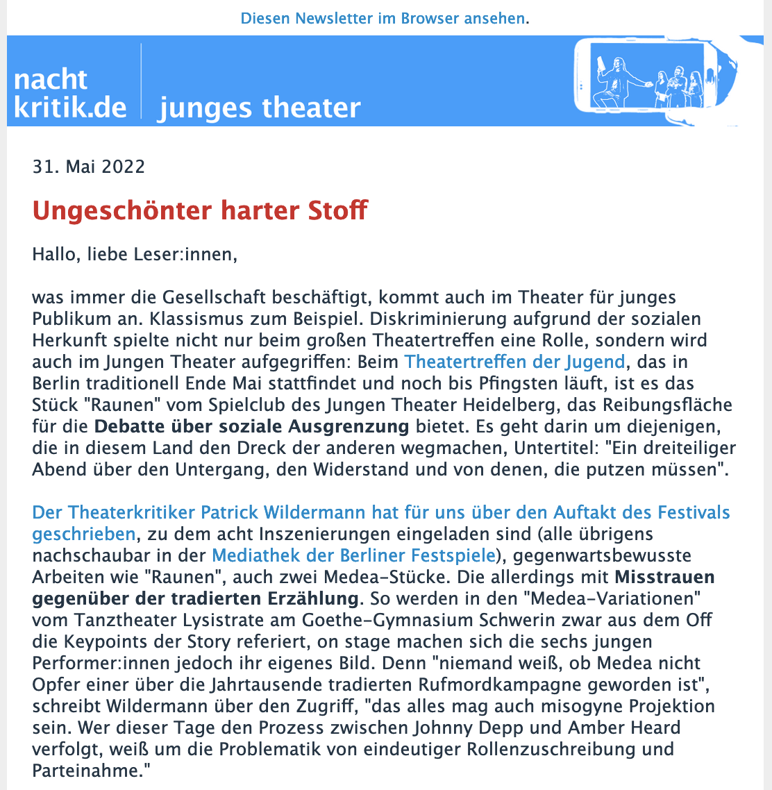 Newsletter Junges Theater 1